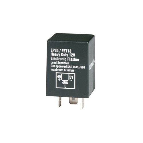 Tridon FET13 Heavy Duty Electronic Flasher - 3 Pin Load Sensitive 12V