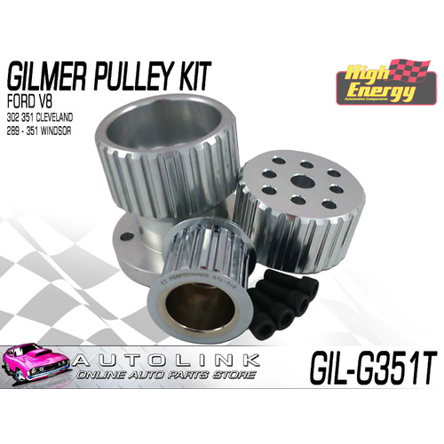 GILMER PULLEY KIT FOR FORD 289351 WINDSOR V8 FALCON XR XT XW XY (NO A