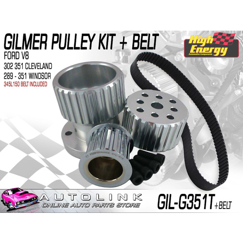 GILMER PULLEY KIT & BELT FOR FORD 302351 CLEVELAND V8 , 289 302 351