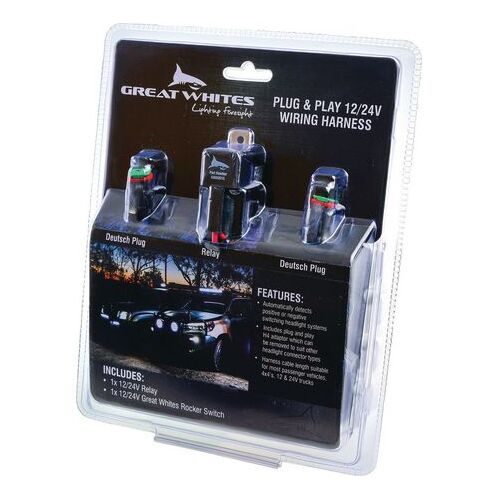 Great Whites GWA0015 12 or  24 Volt Driving Light Wiring Harness kit