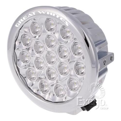 Great Whites GWR5181CHROME LED Driving Lights Round 18 x 5W Polycarbonate x2 GREAT WHITES