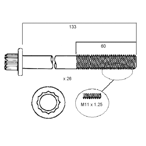 PERMASEAL HBS036 HEAD BOLT SET FOR TOYOTA 1HZ 1HD 4.2L DIESEL INC TURBO