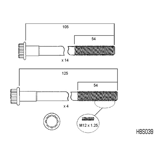 PERMASEAL HEAD BOLT SET FOR MITSUBISHI PAJERO NJ NK NL NM 2.8L DIESEL HBS039