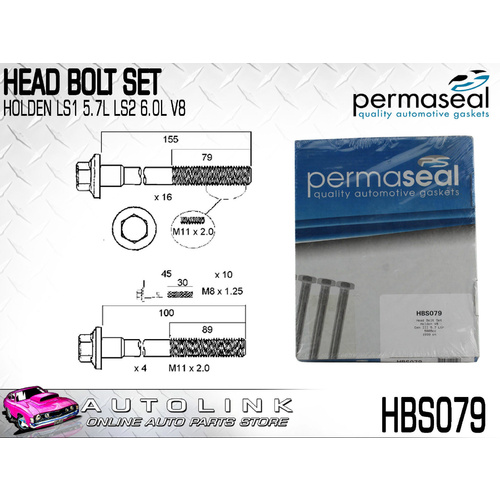 HEAD BOLT SET FOR HOLDEN COMMODORE VTII VX VU 5.7L LS1 V8 1999 - 2001 HBS079