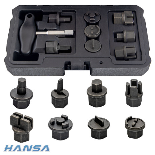 Hansa HDPRT-9 Plastic Drain Sump Plug Removal Tool Set