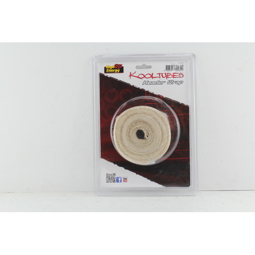  EXHAUST HEAT WRAP - 25mm WIDE x 7.5 METRES COLOUR WHITE HEHW2575