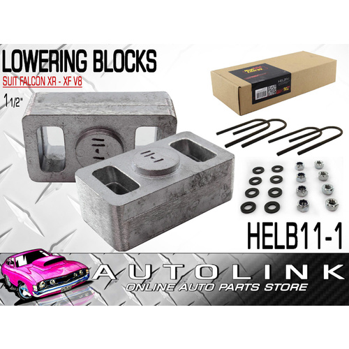 HIGH ENERGY HELB11-1 LOWERING BLOCK KIT 1-1/2" FOR FORD FALCON XR - XD - V8 MODELS