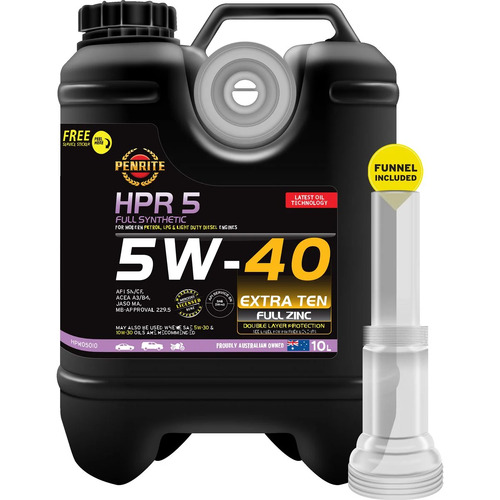 PENRITE HPR5 FULL SYNTHETIC ENGINE OIL 5W-40 10L HPR05010
