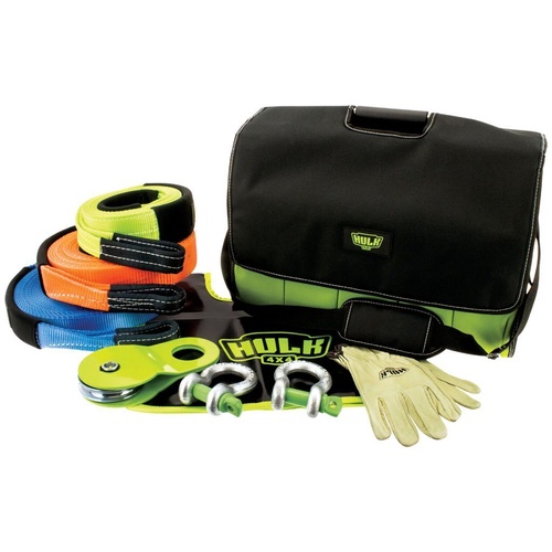 HULK HU200K 4WD Complete Recovery Kit Straps Shackles Gloves Block Storage Bag