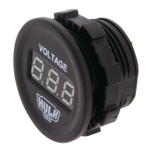 Hulk 4x4 HU6640B DC Voltmeter 12/24v Range 5-30v Blue Led 29mm