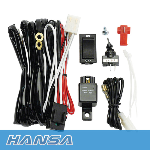 HANSE HWH12 UNIVERSAL 12 VOLT WIRING HARNESS DRIVING LIGHT KIT INC SWITCH RELAY