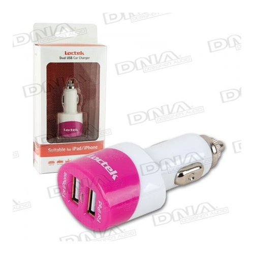 DNA I-CAR01P DOUBLE USB CIGARETTE LIGHTER CHARGER PINK