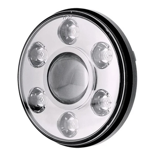 Ignite IHL7RC Round High Low LED Head Light Chrome Face 65 Watt 7" or 178mm