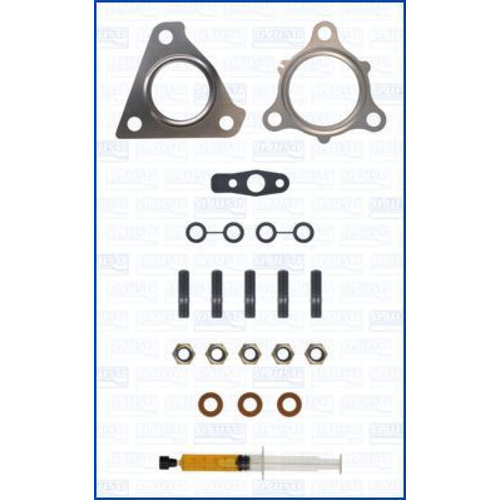 Ajusa JTC12163 Turbo Gasket Kit + Studs Nuts for Mitsubishi 2.2L 4N14 Turbo Diesel