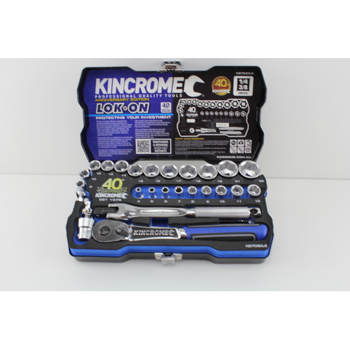 KINCROME K27030LE LOK-ON SOCKET SET 26 PIECE 1/4” & 3/8” SQUARE DRIVE LIMITED
