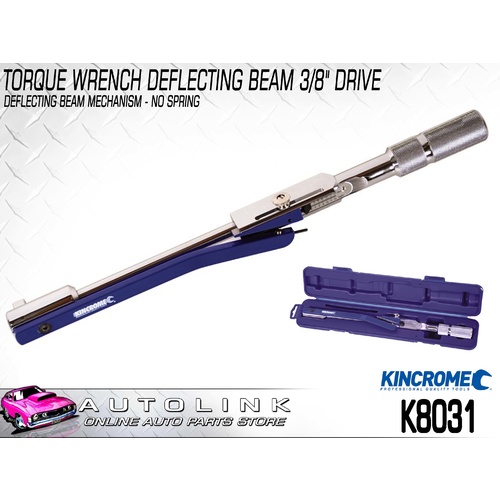 KINCROME TORQUE WRENCH DEFLECTING BEAM 3/8" DRIVE 10-90 FT/LB 10-120NM K8031