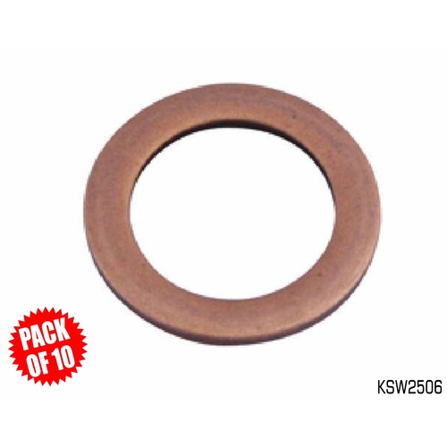 KELPRO 18mm COPPER SUMP PLUG WASHERS KSW2506 PACK OF 10