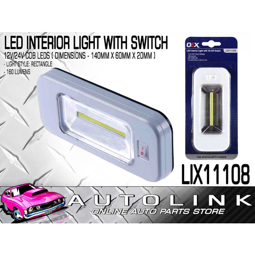 INTERIOR LIGHT LED 12-24V RECTANGULAR - SURFACE MOUNT 160 LUMENS 140x60x20mm 
