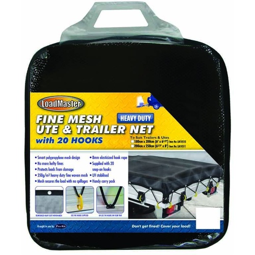 Loadmaster LM10510 Heavy Duty Trailer Ute Fine Mesh Net 200cm x 180cm 6.5' x 6'