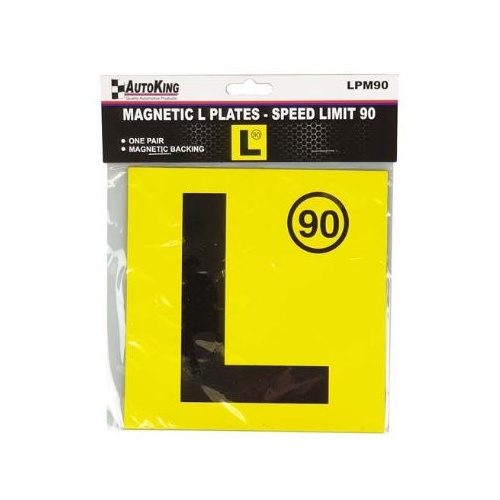 Autoking LPM Magnetic Type Yellow L Plates 90 Top Speed Pair