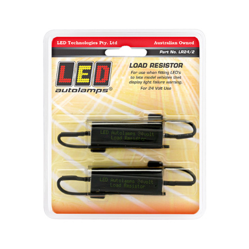 LED AUTOLAMPS LOAD RESISTOR 24 VOLT TWIN PACK STOPS FAST FLASHING INDICATORS 