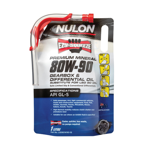 NULON LSD80W90-1E PREMIUM MINERAL EZY SQUEEZE 80W-90 GEARBOX & DIFF OIL 1L