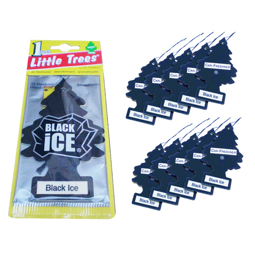 Little Tree Black Ice Air Freshener for Car Truck Caravan Long Lasting x 10 Pack