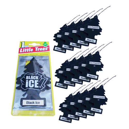 Little Tree Black Ice Air Freshener for Car Truck Caravan Long Lasting x 15 Pack