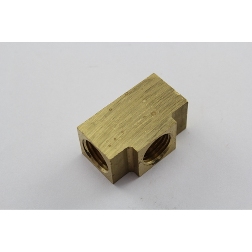 Brass Brake Line Diff Union - 3 Way 5/16" x 5/16" x 5/16" Threads - Flared x1