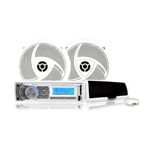 DNA MA4BP XXX Marine Bluetooth Kit USB SD Aux 4 x 25W Speakers Antenna & Cover