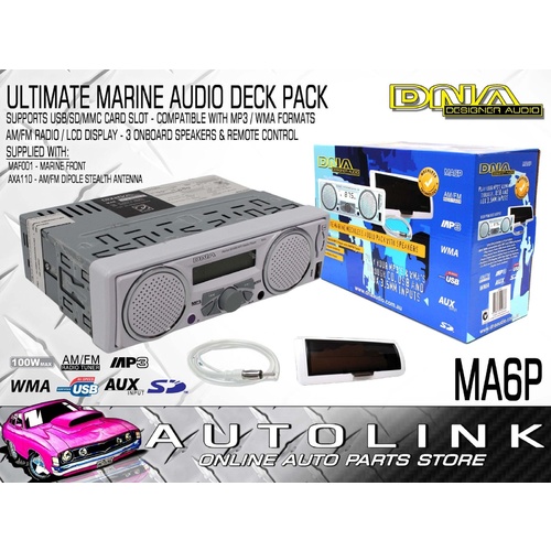 DNA MARINE AM/FM MP3 PLAYER WITH SPEAKERS - SUPPORTS USB SD MMC , MP3 WMA