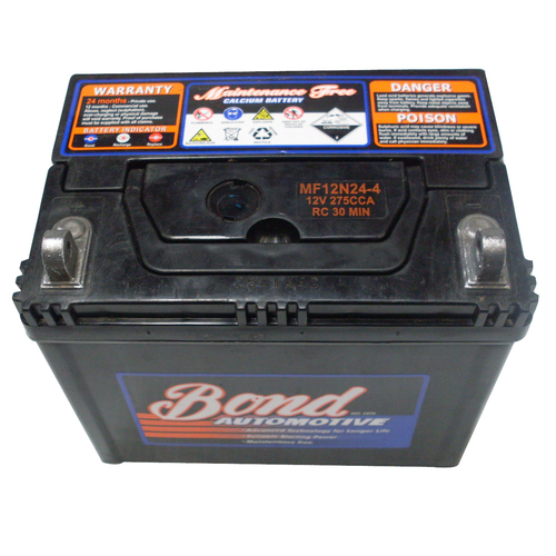 Bond Battery MF12N24-4 for Ride-On Lawnmower Sealed Maintenance Free 12V 275CCA 