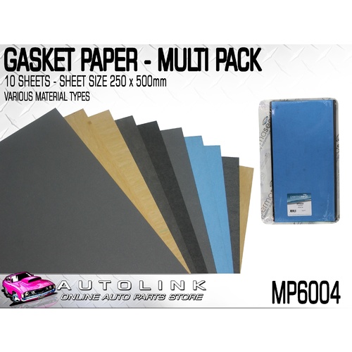PERMASEAL GASKET PAPER MULTI PACK 250 x 500mm 10 PACK MP6004