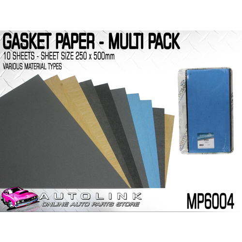 PERMASEAL GASKET SHEET MULTI PACK - 10 SHEETS OF 250 x 500mm VARIOUS GRADES