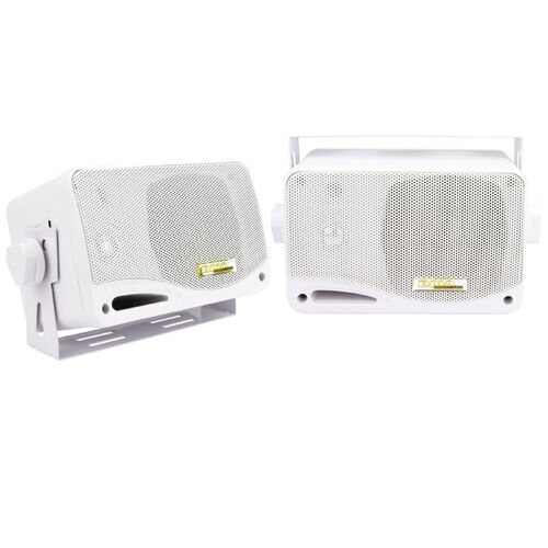 Dna MSB300W Marine 3 Inch 3 Way Speaker Boxes Pair - White