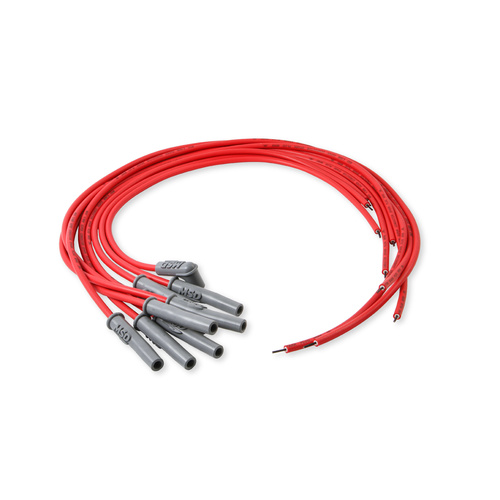 MSD MSD31189 RED UNIVERSAL V8 IGNITION LEAD SET MULTI ANGLE PLUG HEI CAP - 8.5mm