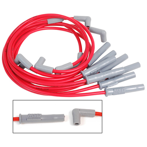 MSD MSD31329 RED IGNITION LEAD SET FOR FORD 302 351 WINDSOR V8 HEI CAP 8.5mm