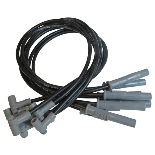 MSD MSD35383 BLACK IGNITION LEAD SET FOR FORD 351 CLEVELAND V8 WITH HEI CAP