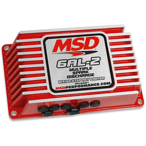 MSD 6421 6AL-2 Ignition Control - Red Digital Capacitive Discharge with Rev-Limiter