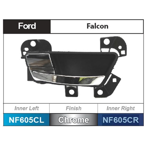 NICE NF605CL INNER DOOR HANDLE CHROME LEFT FRONT OR REAR FOR FORD FALCON FG