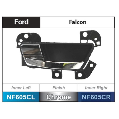 NICE NF605CR INNER DOOR HANDLE CHROME RIGHT FRONT OR REAR FOR FORD FALCON FG