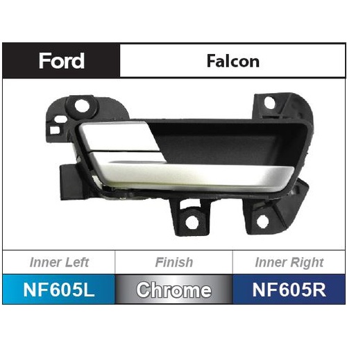 NICE NF605L INNER DOOR HANDLE SATIN LEFT HAND FRONT OR REAR FOR FORD FALCON FG