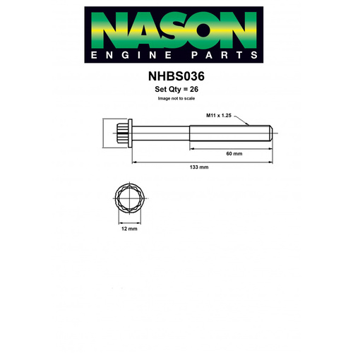 NASON NHBS036 HEAD BOLT SET FOR TOYOTA 1HZ 1HD 4.2L DIESEL INC TURBO