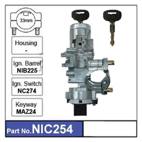 Nice NIC254 Ignition Lock Barrel & Switch for Ford Courier PG PH 10/2002-2/2007