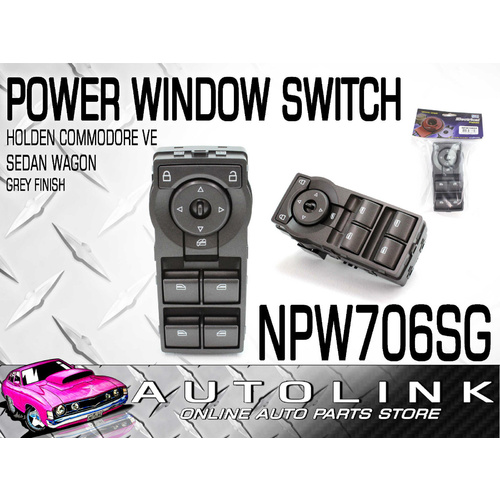 POWER WINDOW SWITCH FOR HOLDEN COMMODORE VE SEDAN WAGON MAIN SWITCH GREY FINISH