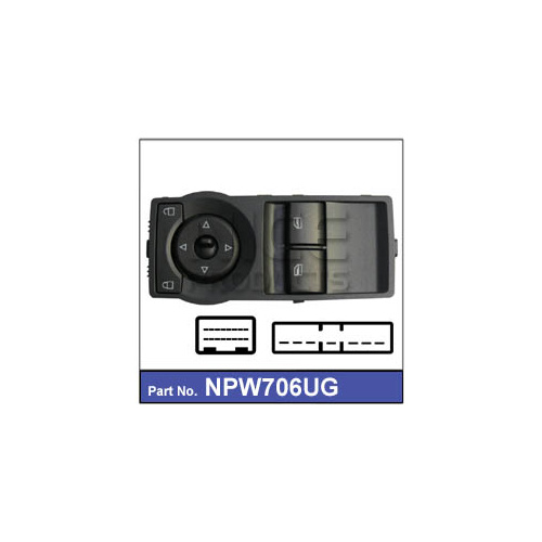 NICE NPW706UG POWER WINDOW SWITCH GREY 2 BUTTON FOR HOLDEN COMMODORE VE UTE