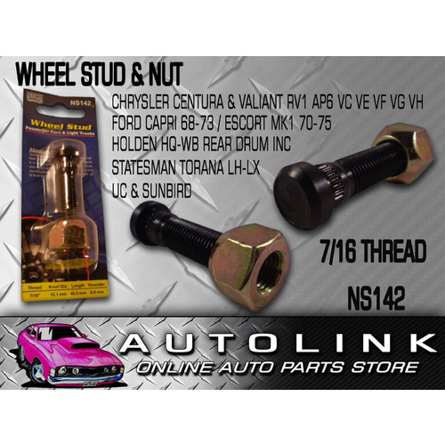 Wheel Stud & Nut for Chrysler Centura Valiant RV1 SV1 AP5 AP6 VC VE VF VG VH