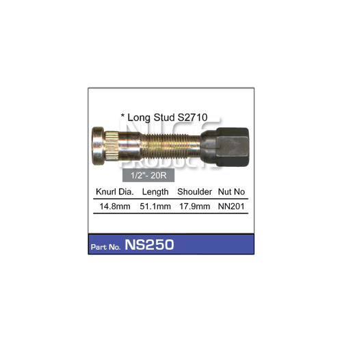 Nice NS250 Wheel Stud & Nut 1/2" For
