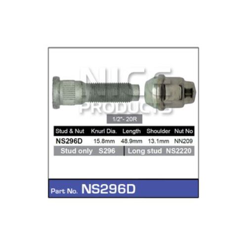 Nice NS296D Front Wheel Stud & Nut 1/2" for Dodge Nitro KA & Jeep Wrangler JK