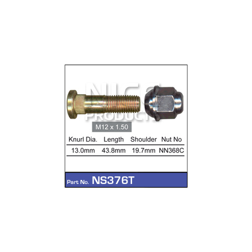 Nice Wheel Stud & Nut NS376T for Front Hyundai Elantra & i30 with Steel Wheel x1